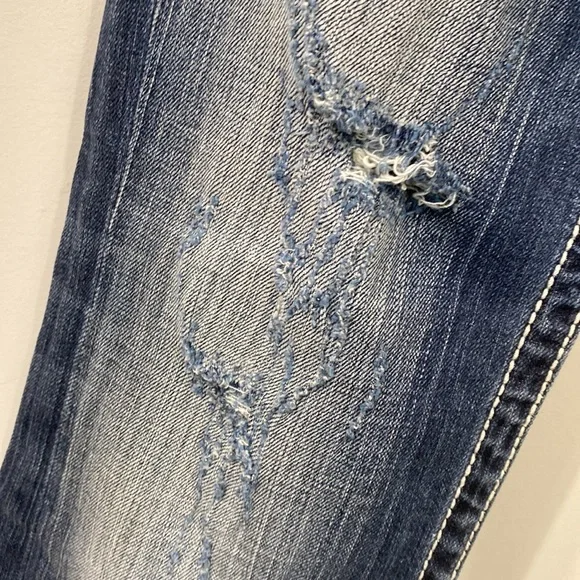 BKE Straight Leg Distressed Ripped Mid Rise Jeans 26 - Picture 7 of 15
